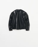 COLLARLESS LEATHER BLOUSON