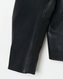 COLLARLESS LEATHER BLOUSON
