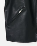 COLLARLESS LEATHER BLOUSON