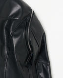 COLLARLESS LEATHER BLOUSON