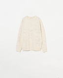 MELANGE CREW NECK KNIT PULLOVER