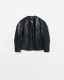 COLLARLESS LEATHER  BLOUSON