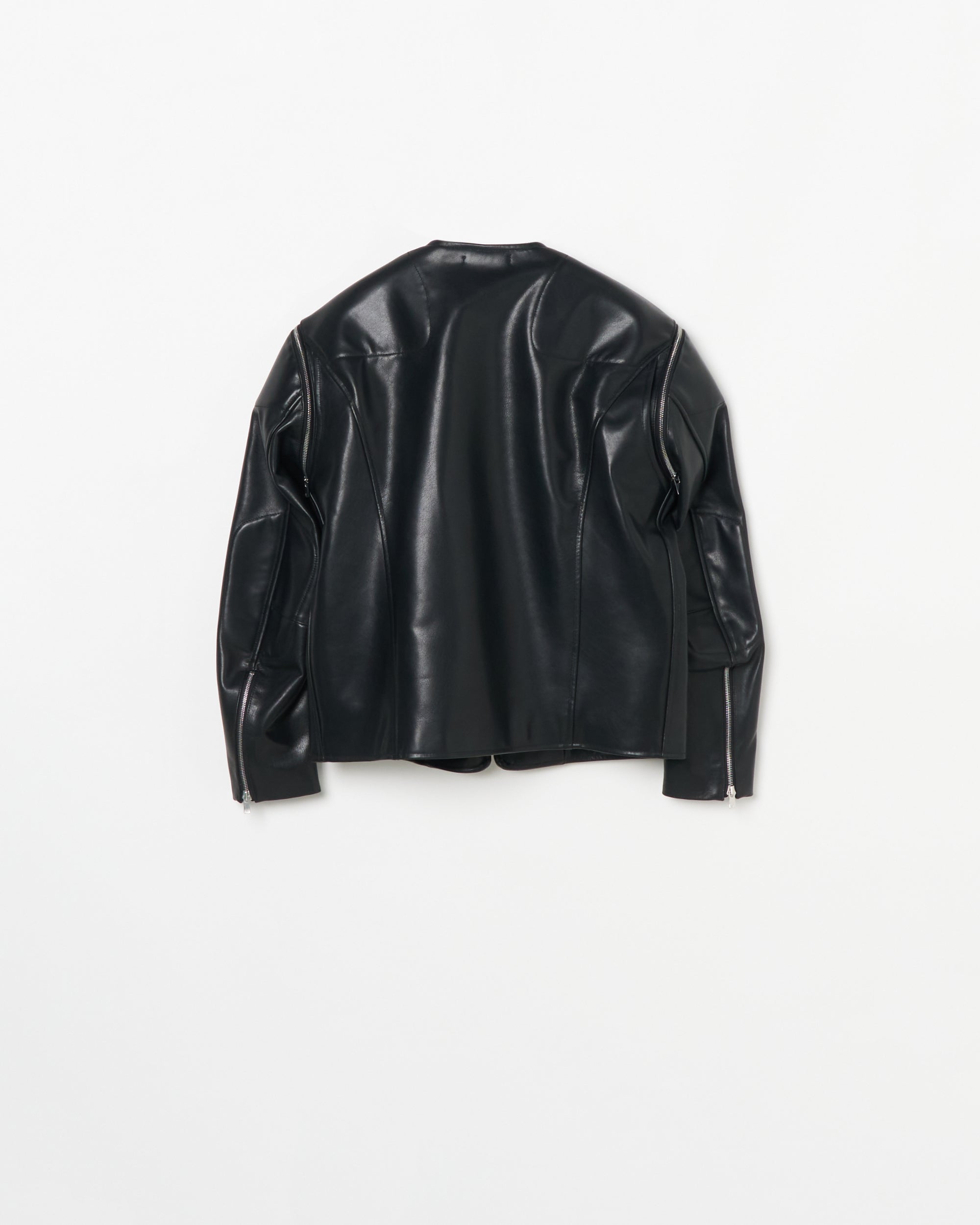 COLLARLESS LEATHER BLOUSON - カラーレス レザーブルゾン｜DDDD