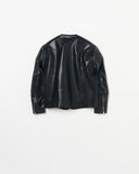 COLLARLESS LEATHER  BLOUSON