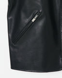 COLLARLESS LEATHER  BLOUSON