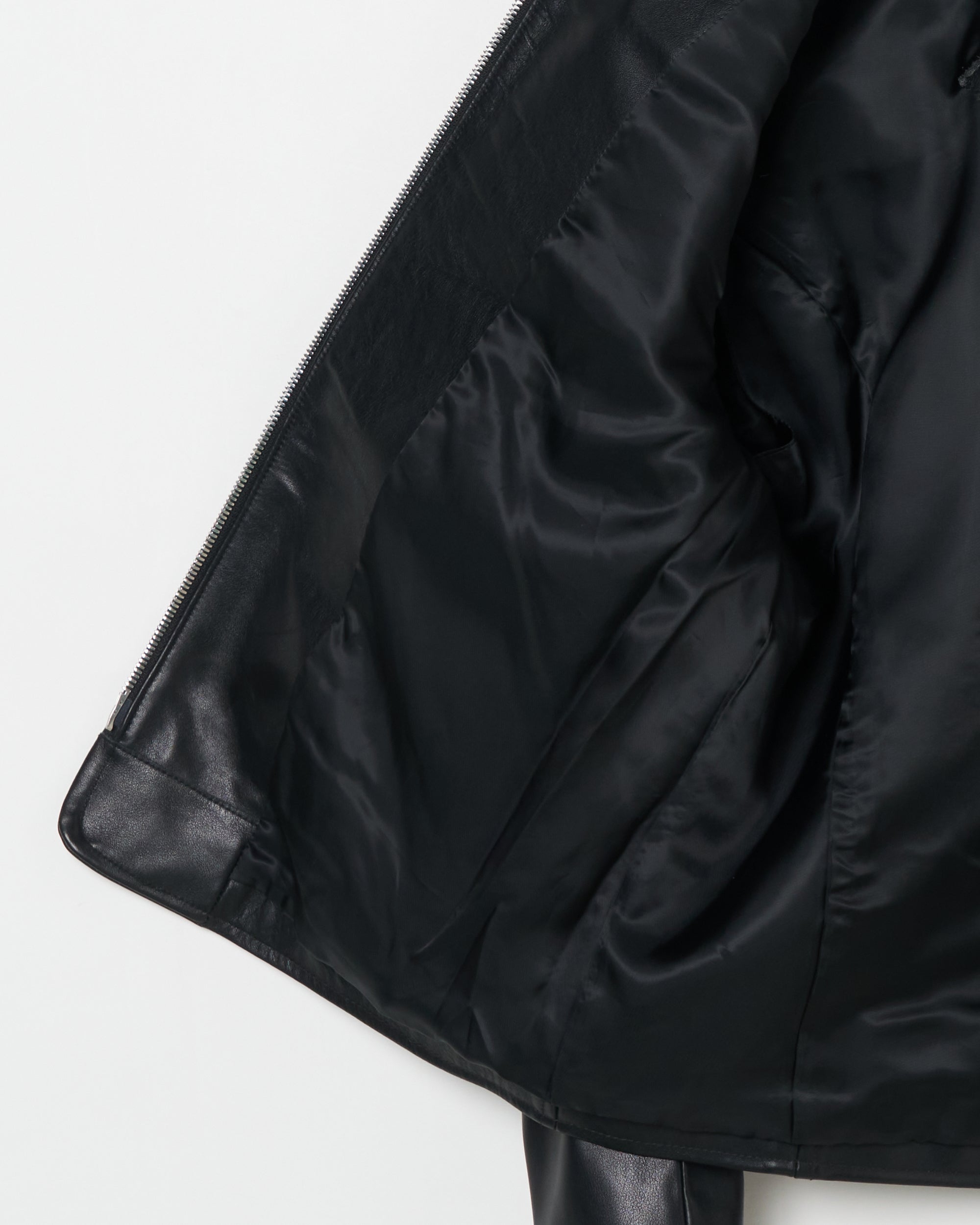 COLLARLESS LEATHER BLOUSON - カラーレス レザーブルゾン｜DDDD