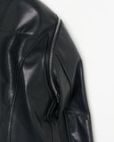 COLLARLESS LEATHER  BLOUSON