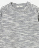 MELANGE CREW NECK KNIT PULLOVER