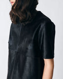 Hair‑On Leather Tee