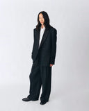 Silk Three-tuck Trousers