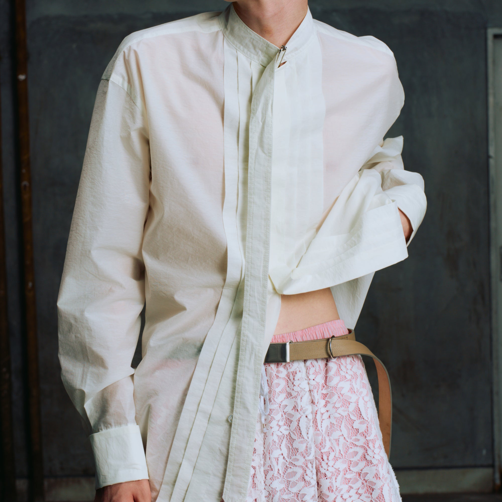 Ruffled Belt Shirt